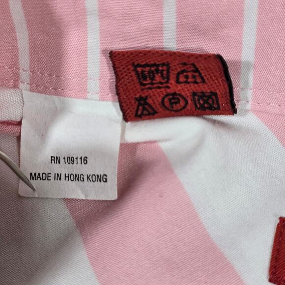 Luchiano Visconti Italia Pink & White Stripe Long‎ Sleeve Button Down Shirt XL - Picture 6 of 10